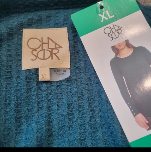 NWT Chaser Women's Thermal Waffle Knit Scoop Neck Long Sleeve Tunic Top Size XL - Picture 5 of 9